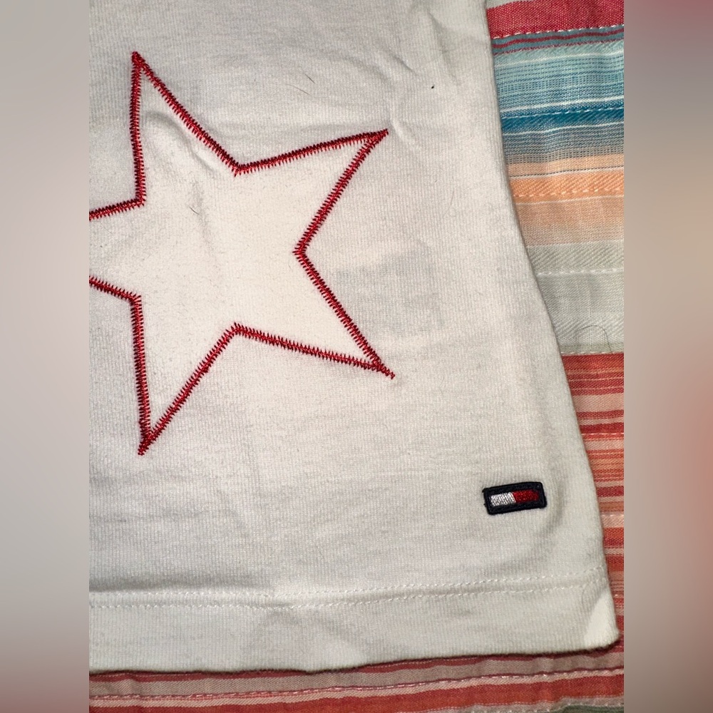Vintage 90s Tommy Hilfiger Red White & Blue Star Tank Top - Picture 3 of 9
